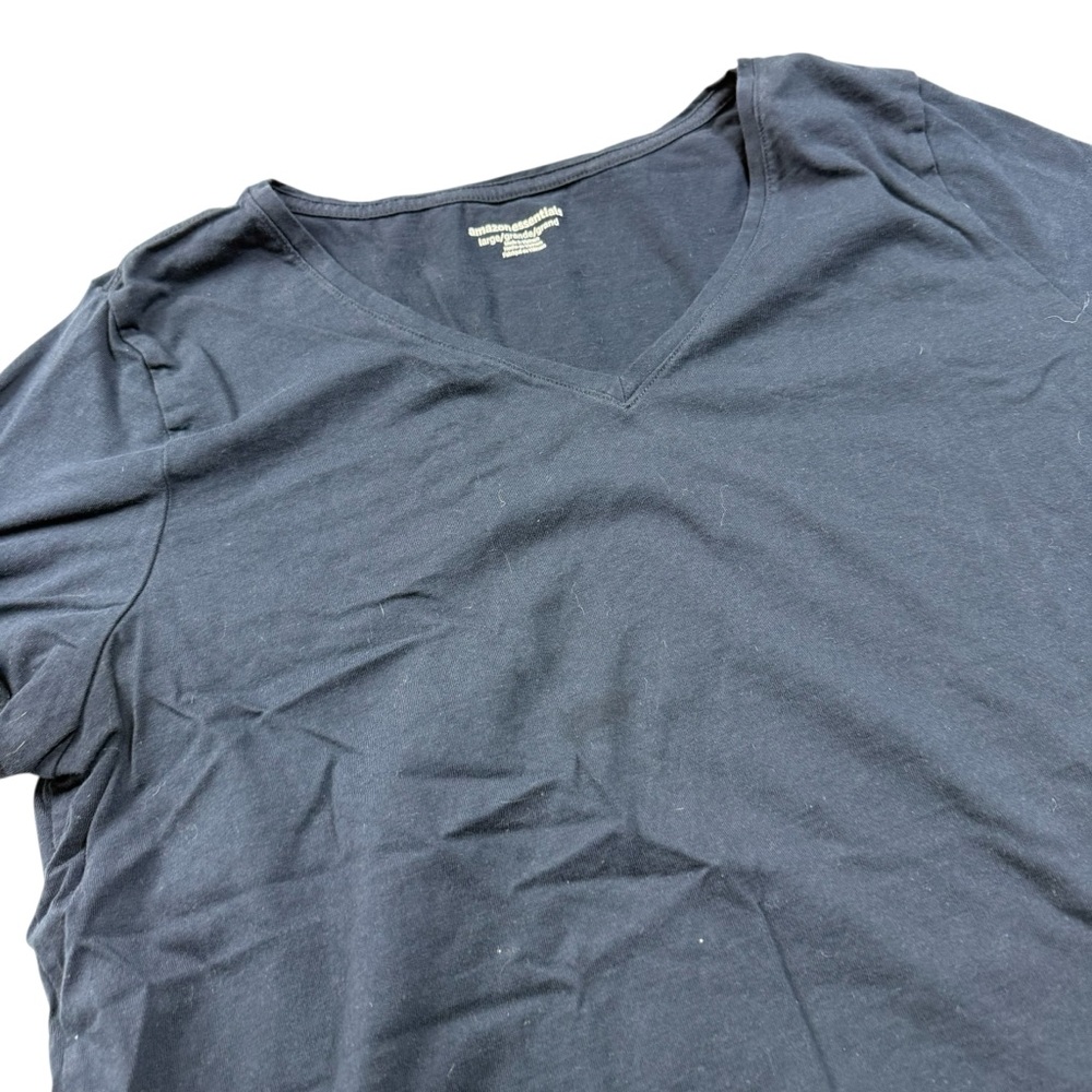 Amazon Essentials Women’s Short Sleeve V-Neck Tee – Navy Blue – Size Large - Picture 3 of 7